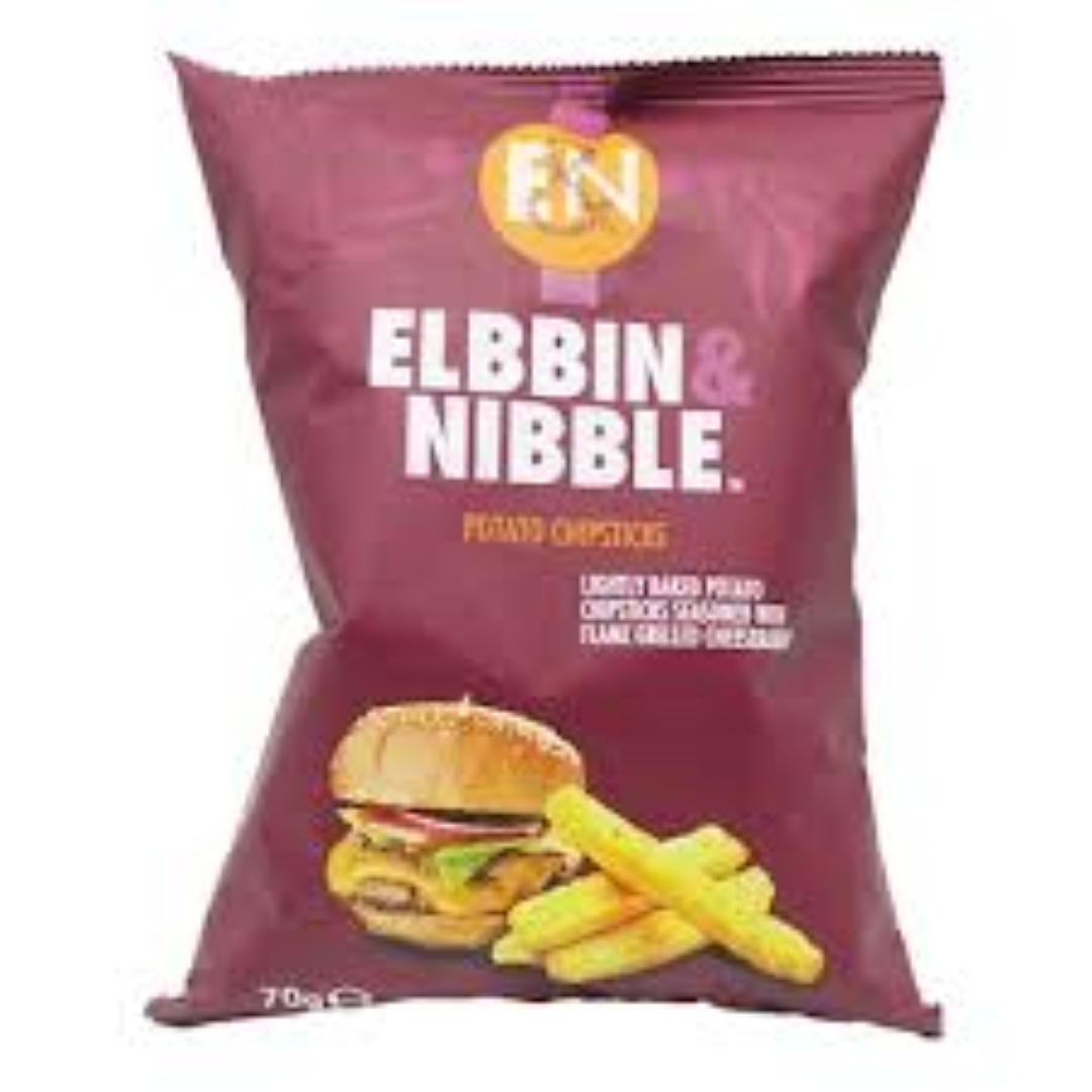 E & N POTATO CHIPSTICKS F/G CHEESE BURGER 70G